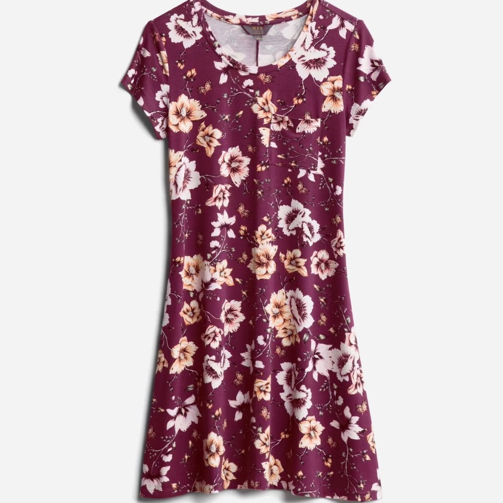 Mix By 41 Hawthorn Burgundy Alison Knit T-Shirt Dress
